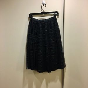 Tulle midi skirt with gold spots